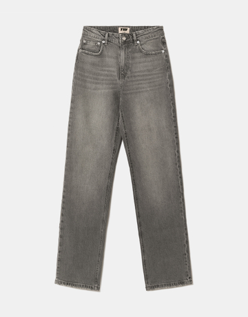Grey High Waist Straight Leg Jeans | TALLY WEiJL