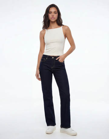 Blaue Low-Waist-Jeans mit geradem Bein | TALLY WEiJL