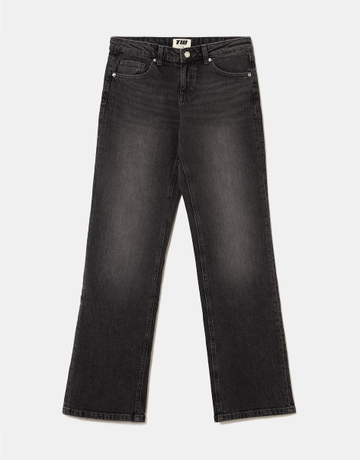 Grey Low Waist Straight Leg Jeans | TALLY WEiJL