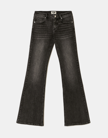 Black Low Waist Flare Jeans | TALLY WEiJL