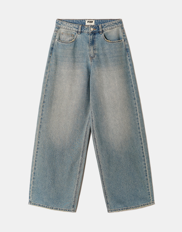 Blaue Mid Waist Baggy Jeans | TALLY WEiJL
