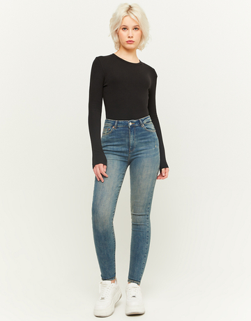 Blaue High Waist Skinny Jeans | TALLY WEiJL