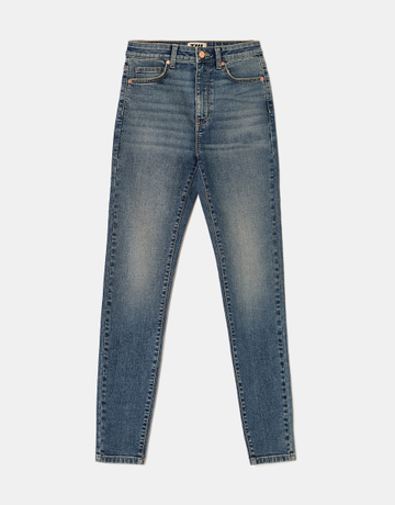 Blue High Waist Skinny Jeans | TALLY WEiJL
