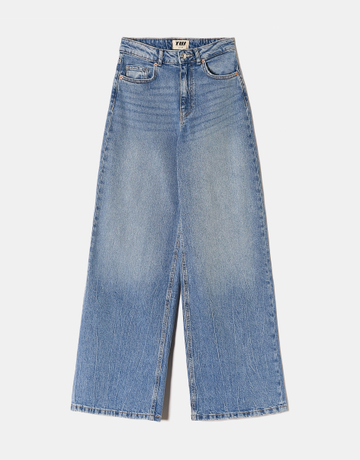 Blue High Waist Wide Leg Jeans | TALLY WEiJL