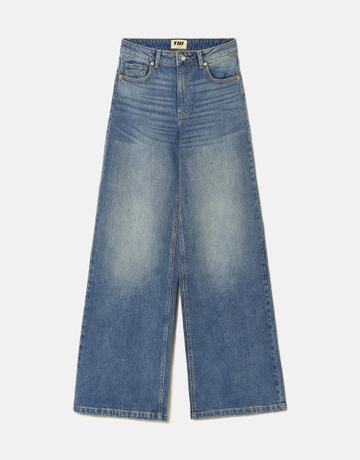 Blue High Waist Wide Leg Jeans | TALLY WEiJL
