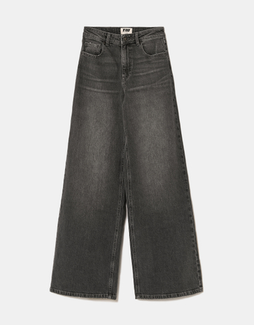 Grey High Waist Wide Leg Jeans | TALLY WEiJL