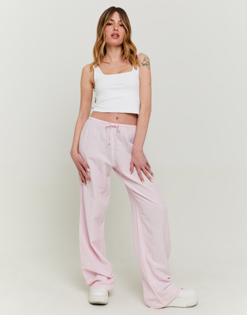 Striped Wide Leg Linen Trousers | TALLY WEiJL