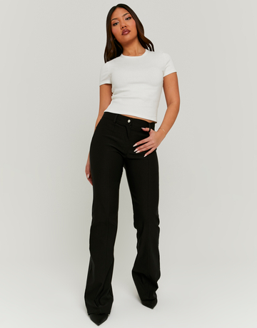 Black Low Waist Flare Trousers | TALLY WEiJL