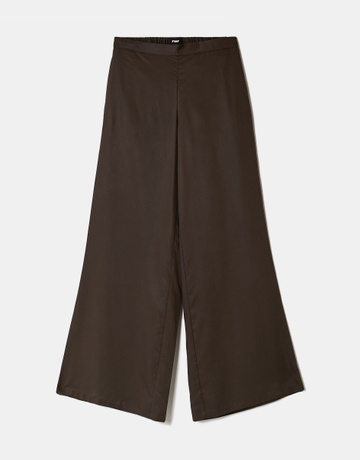 Pantalon Droit Taille Mi-Haute Marron | TALLY WEiJL