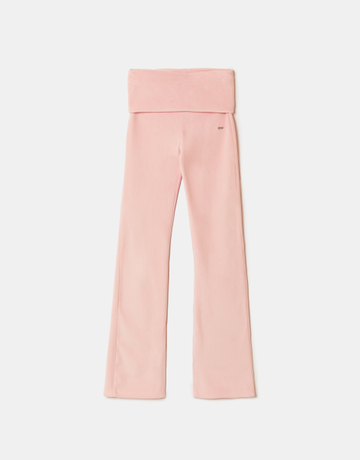 Pantalon de Jogging Taille Mi-Haute en Velours Rose | TALLY WEiJL