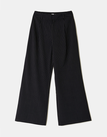 Blue Striped Straight Leg Trousers | TALLY WEiJL