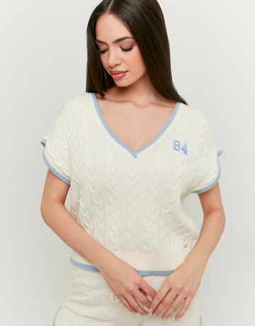 Weisser gestreifter Pullover | TALLY WEiJL