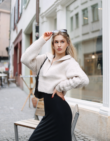 White Jumper with Zip Up | TALLY WEiJL