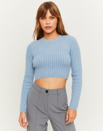 Πουλόβερ Cropped Μπλε | TALLY WEiJL