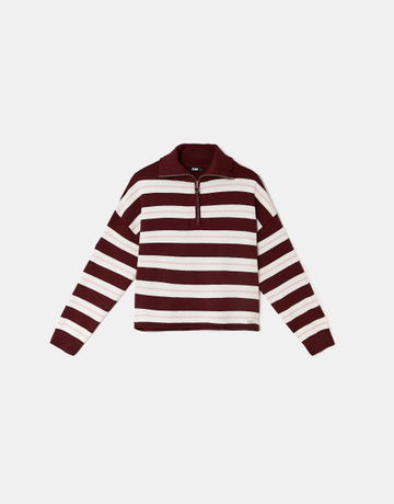 Burgundy Striped Jumper | TALLY WEiJL