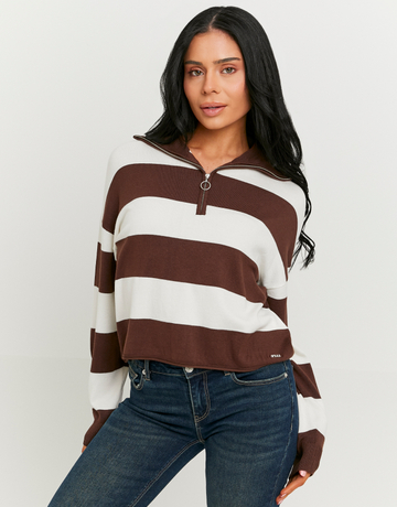Brown Striped Jumper | TALLY WEiJL