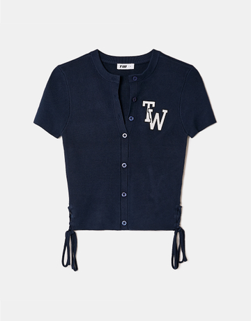 Blauer Kurzer Strick-Cardigan | TALLY WEiJL