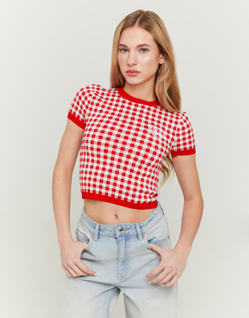 Top in Maglia a Quadretti Vichy | TALLY WEiJL