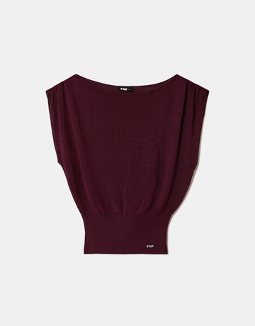 Top in maglia borgogna | TALLY WEiJL