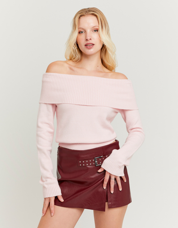 Πουλόβερ Off Shoulder Ροζ | TALLY WEiJL
