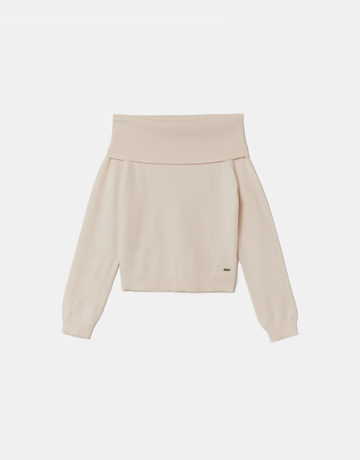 Weisser Off Shoulder Pullover | TALLY WEiJL