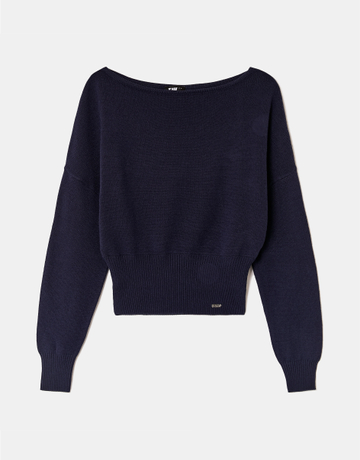 Pull Basique en Maille Bleu | TALLY WEiJL