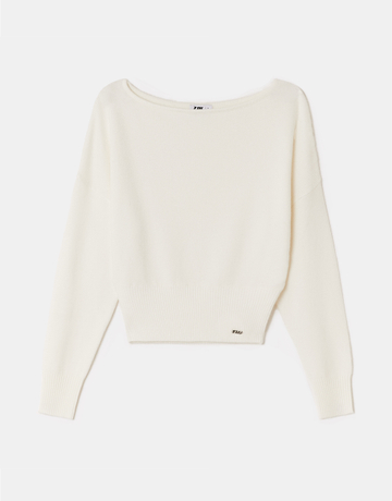 Pull Basique en Maille Blanc | TALLY WEiJL
