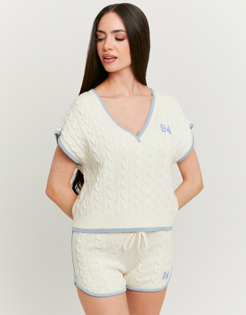 Mini Short en Maille Blanc | TALLY WEiJL