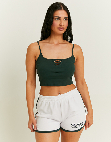 White Printed Sweat Shorts | TALLY WEiJL