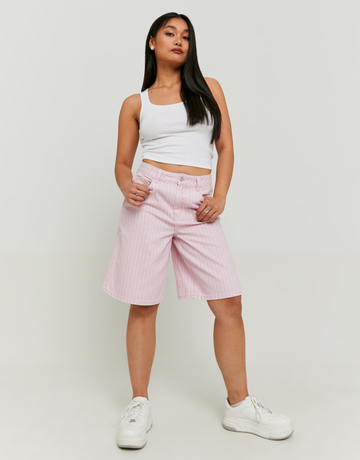 Striped Bermuda Shorts Loose Fit | TALLY WEiJL