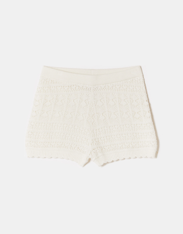 Weiße Crochet Mini Shorts | TALLY WEiJL