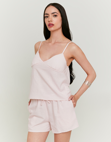 Pink Linen Woven Shorts | TALLY WEiJL