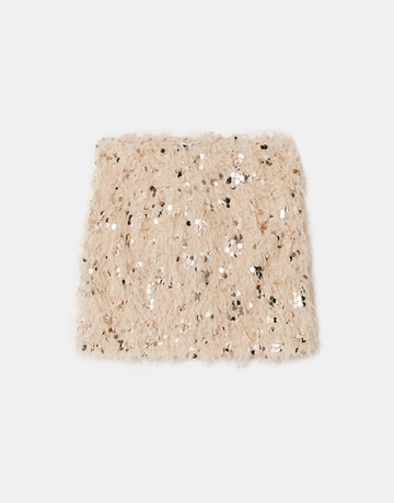 White Sequined Feather Skort | TALLY WEiJL