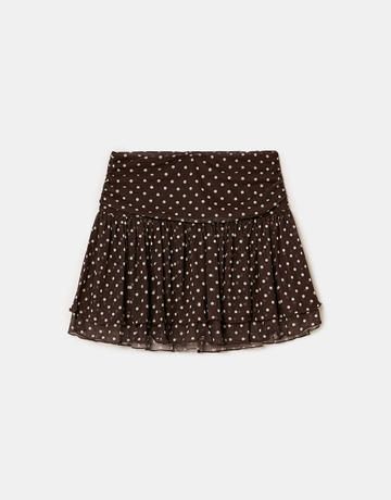 Brauner Mini Skort mit Punkten | TALLY WEiJL