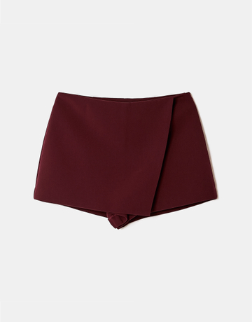 Bordeauxfarbener Mini Skort | TALLY WEiJL