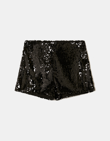 Schwarze Shorts mit Pailletten | TALLY WEiJL