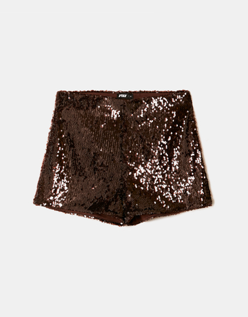 Brown Sequined Shorts | TALLY WEiJL