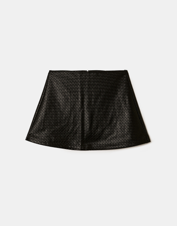Schwarzer Mini-Skort Aus Kunstleder | TALLY WEiJL