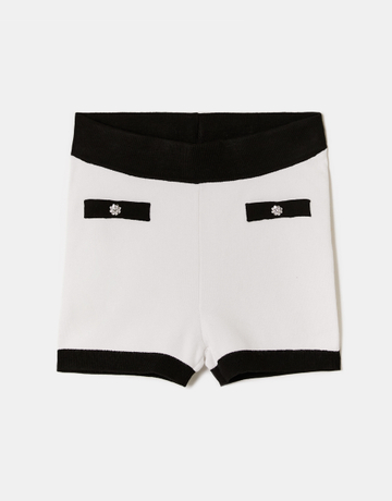 Mini Short en Maille Blanc | TALLY WEiJL