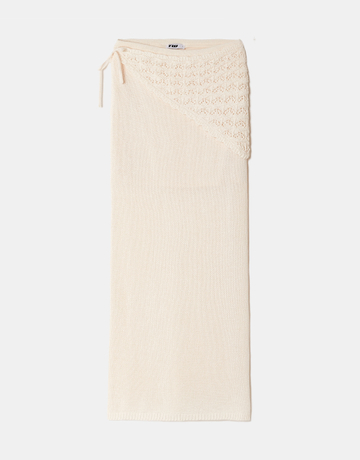 Jupe Longue en Maille Blanche | TALLY WEiJL