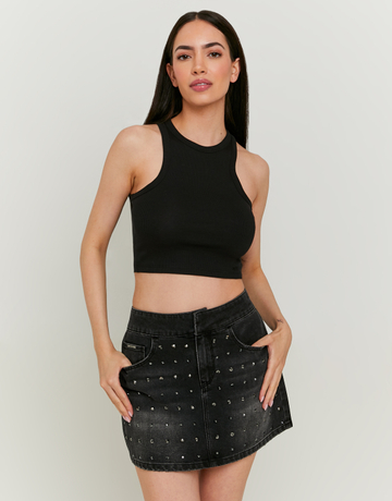 Denim Mini Skirt with Strass | TALLY WEiJL