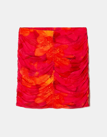 Mesh Mini Skirt with Floral Print | TALLY WEiJL