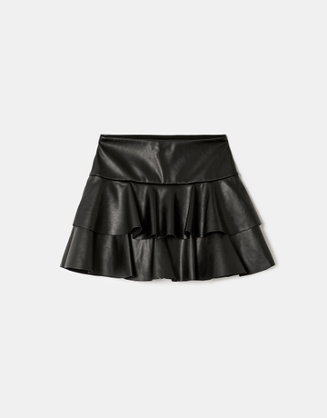 Skort Nera in Ecopelle con Volant | TALLY WEiJL