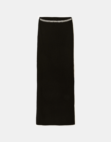Schwarzer Strickrock mit Strasssteinen | TALLY WEiJL