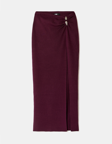 Burgundy Long Skirt with Slit | TALLY WEiJL