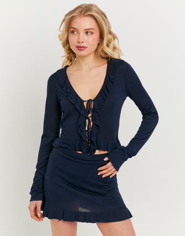 Blue Mini Skirt With Ruffles | TALLY WEiJL