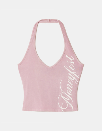 Pink Printed Halter Top | TALLY WEiJL