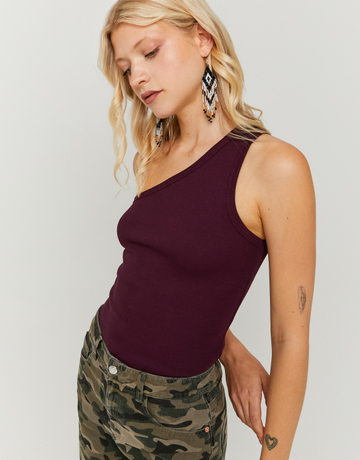 One Shoulder Purple Top | TALLY WEiJL