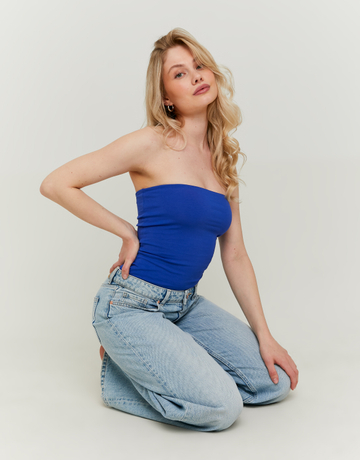 Blue Basic Bandeau Top | TALLY WEiJL