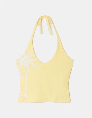 Top Halter Stampato Giallo | TALLY WEiJL